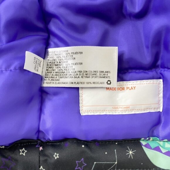 Cat & Jack Infant size 12 months Hooded Puffy Jacket Black Stars Solar System - Picture 9 of 10